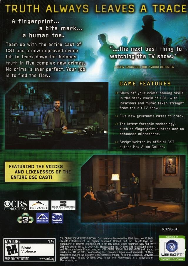 CSI: Dark Motives CSI: Dark Motives